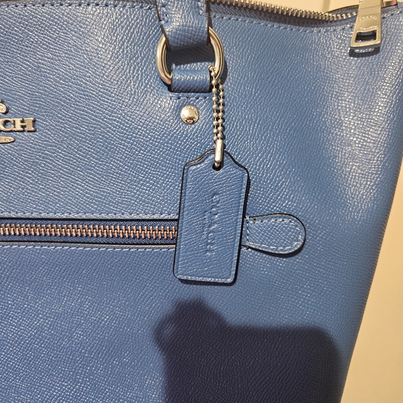 Coach Blue Leather Tote Bag - Picture 3 of 8